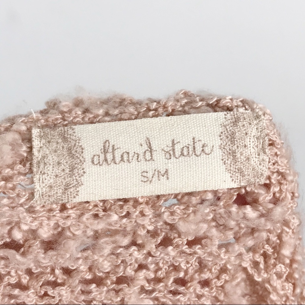 Altar'd State Mina Twist Back Fuzzy Sweater Pink - Picture 8 of 10